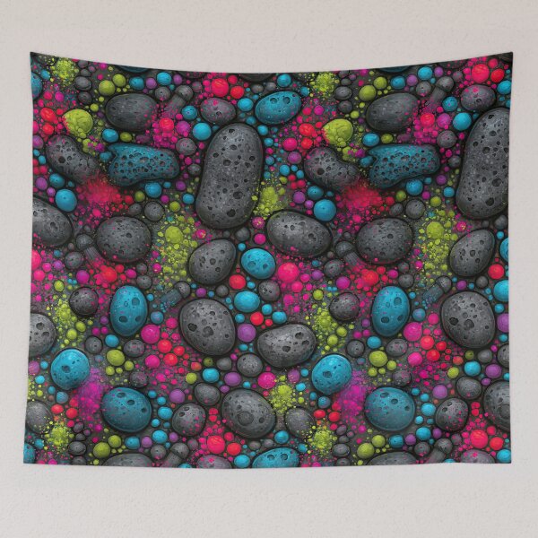 Item preview, Bright Neon Colorful River Pebbles Mosaic designed and sold by Piotrek0001.