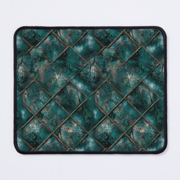 Item preview, Teal Green Distressed Tile Diagonal Grid designed and sold by Piotrek0001.