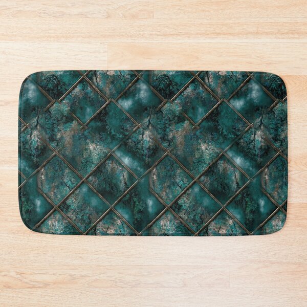 Item preview, Teal Green Distressed Tile Diagonal Grid designed and sold by Piotrek0001.