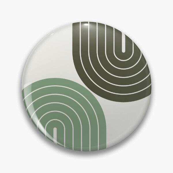 Item preview, Mid Century Modern Geometric Arches - Minimalist Olive and Sage Green Throw Pillow designed and sold by nineFlorals.