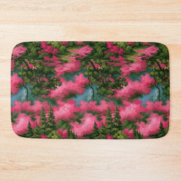 Item preview, Vibrant Pink Clouds Over Green Forest designed and sold by Piotrek0001.