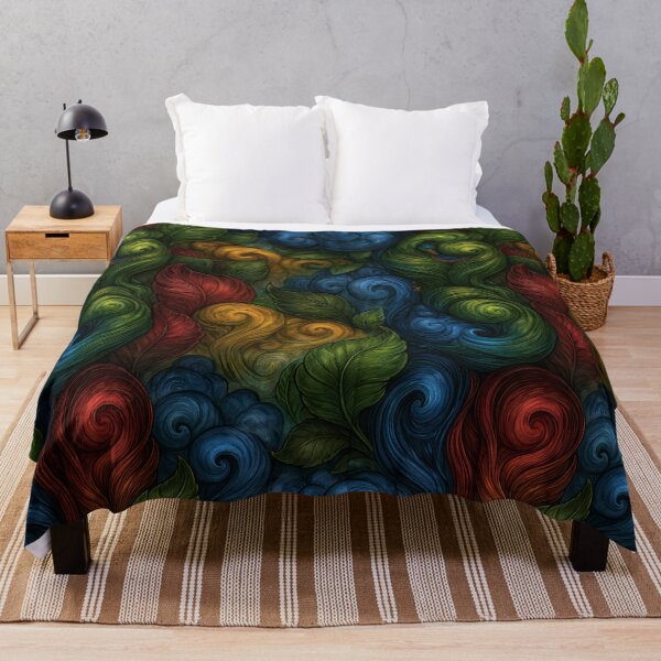 Item preview, Dark Swirling Green and Red Organic Shapes designed and sold by Piotrek0001.