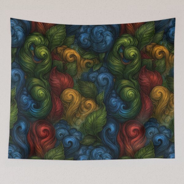 Item preview, Dark Swirling Green and Red Organic Shapes designed and sold by Piotrek0001.
