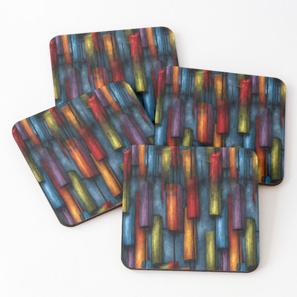 Item preview, Colorful Vertical Blocks on Blue Background designed and sold by Piotrek0001.