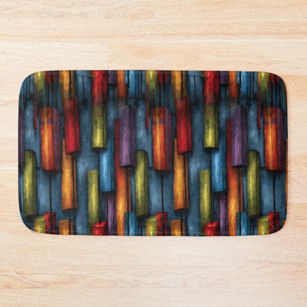 Item preview, Colorful Vertical Blocks on Blue Background designed and sold by Piotrek0001.