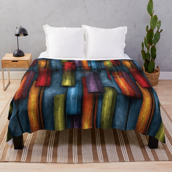 Item preview, Colorful Vertical Blocks on Blue Background designed and sold by Piotrek0001.