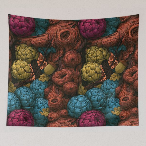 Item preview, Surreal Dark Green and Brown Organic Fruit Shapes designed and sold by Piotrek0001.