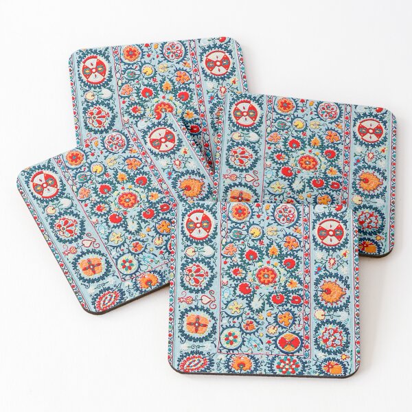 Item preview, Uzbekistan Bukhara Suzani Embroidery Print designed and sold by Vicky Brago-Mitchell®.