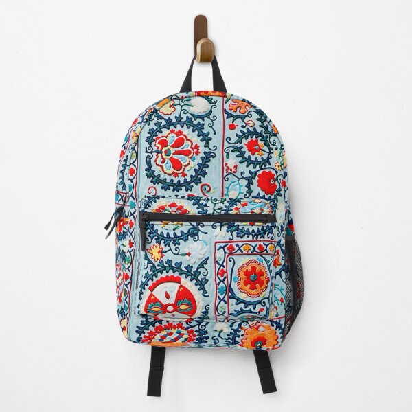 Item preview, Uzbekistan Bukhara Suzani Embroidery Print designed and sold by Vicky Brago-Mitchell®.