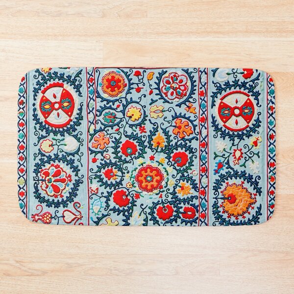 Item preview, Uzbekistan Bukhara Suzani Embroidery Print designed and sold by Vicky Brago-Mitchell®.