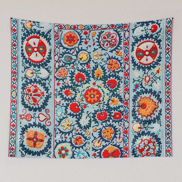 Item preview, Uzbekistan Bukhara Suzani Embroidery Print designed and sold by Vicky Brago-Mitchell®.