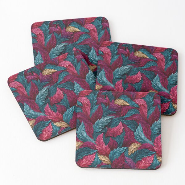 Item preview, Vibrant Pink and Teal Exotic Leaf Pattern designed and sold by Piotrek0001.