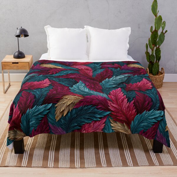 Item preview, Vibrant Pink and Teal Exotic Leaf Pattern designed and sold by Piotrek0001.