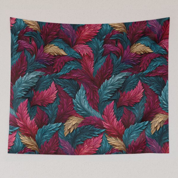 Item preview, Vibrant Pink and Teal Exotic Leaf Pattern designed and sold by Piotrek0001.