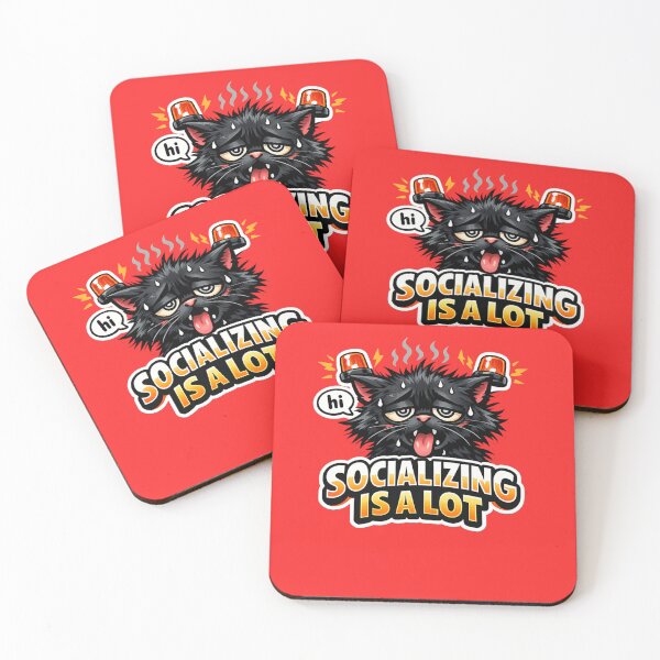 Item preview, Socializing Is A Lot Cat designed and sold by Cosmos Creative Studios.