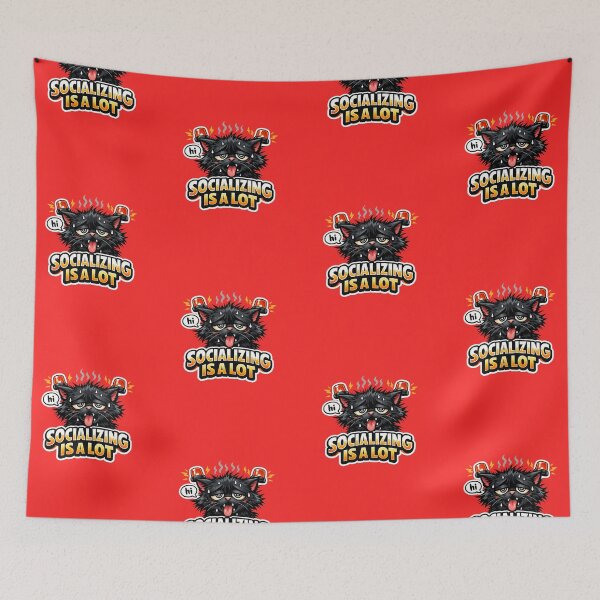 Item preview, Socializing Is A Lot Cat designed and sold by Cosmos Creative Studios.