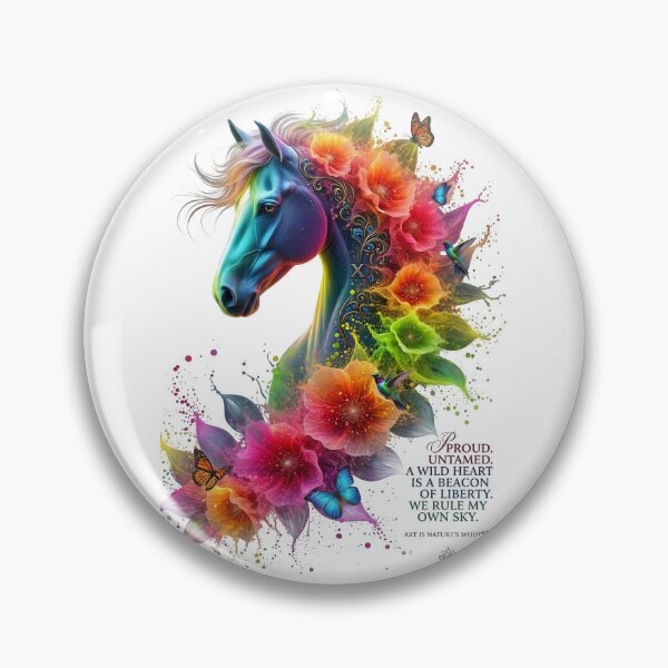 Item preview, Colorful Horse Floral Wild Heart designed and sold by Sovereign Supply Co..