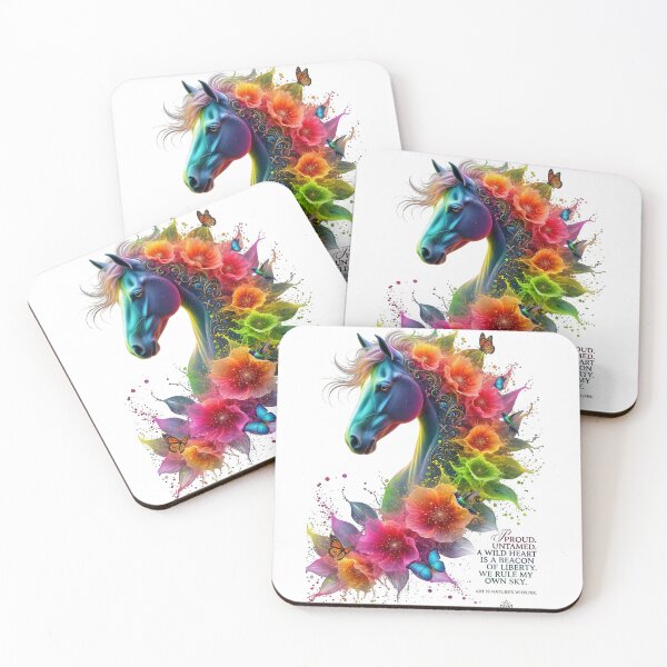 Item preview, Colorful Horse Floral Wild Heart designed and sold by Sovereign Supply Co..