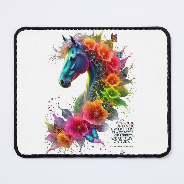 Item preview, Colorful Horse Floral Wild Heart designed and sold by Sovereign Supply Co..