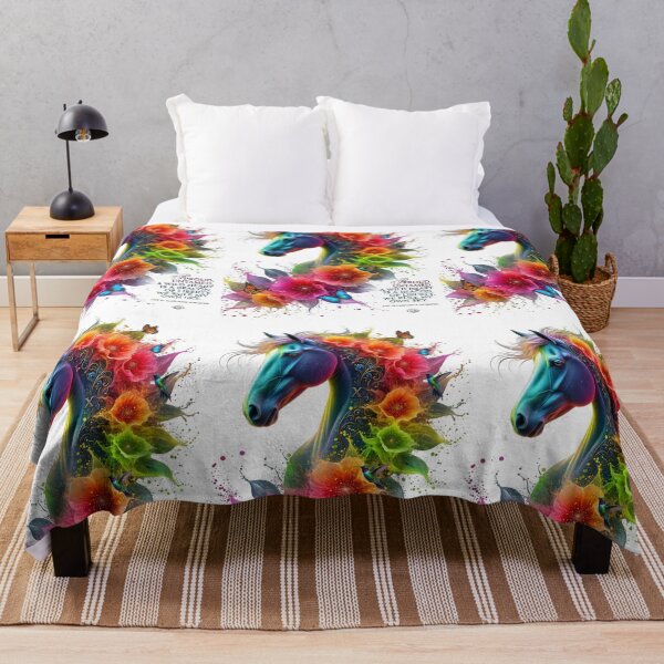 Item preview, Colorful Horse Floral Wild Heart designed and sold by Sovereign Supply Co..