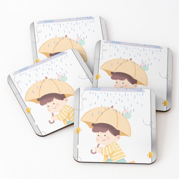 Item preview, Little boy walk fast train take your umbrella  designed and sold by Berryegale .