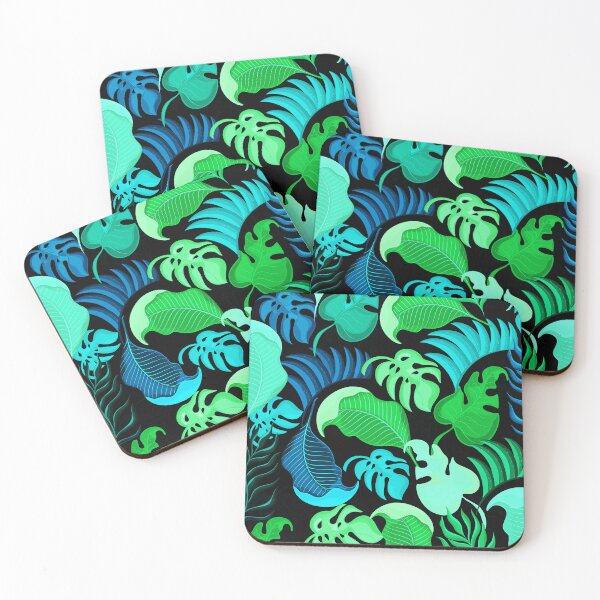 Item preview, Tropical Green Leaves In Teal-Turquoise-Colors Pattern designed and sold by DEC02.