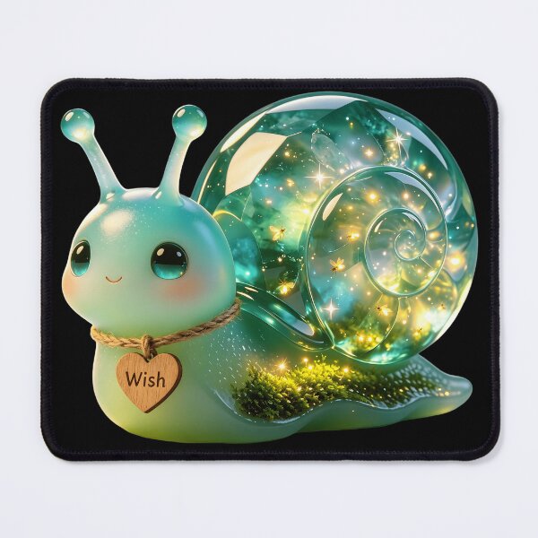 Item preview, Emerald Snail - Magical Wishing Jar with Glowing Fireflies designed and sold by ABYSSLAB.