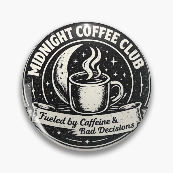 Item preview, Midnight Coffee Club Sticker | Vintage Coffee Lover Aesthetic | Fueled by Caffeine & Bad Decisions designed and sold by Vierdos.