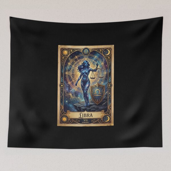 Item preview, Libra Zodiac Tarot Card Vintage Fantasy Art designed and sold by DeerHouse.