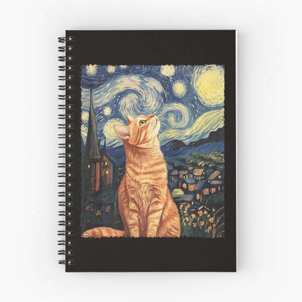 Item preview, Modern Art Painting Van Gogh Starry Night Tabby Cat  designed and sold by antoniaautzer.