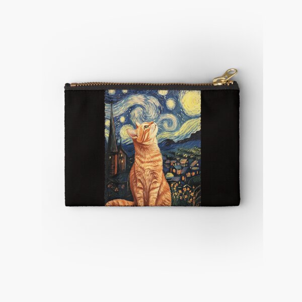 Item preview, Modern Art Painting Van Gogh Starry Night Tabby Cat  designed and sold by antoniaautzer.