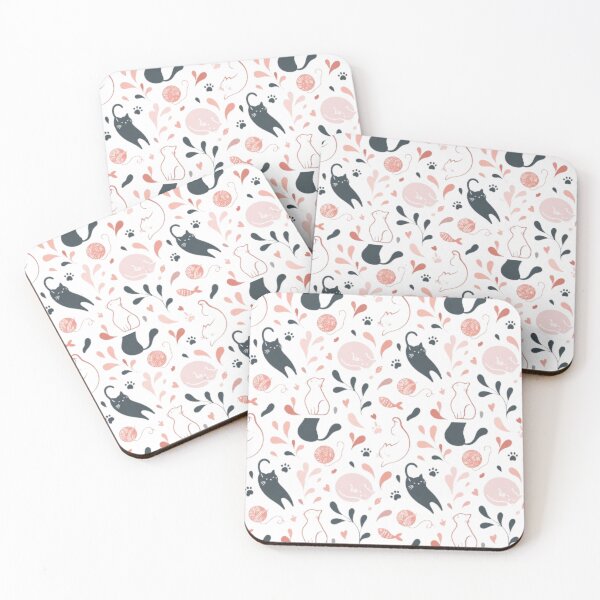 Item preview, Cute Cat Seamless Pattern | Kawaii Kitty Watercolor Design | Pastel Feline Aesthetic Print designed and sold by agaa-vibes-studio.