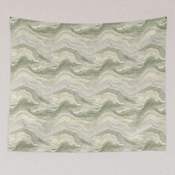 Item preview, Sage Green Marble Wall Art – Abstract Stone Wave Print – Quarried Strata designed and sold by BestVarieties.