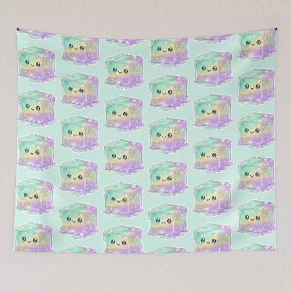 Item preview, Needoh Kawaii Galaxy Slime Cube Sticker | Pastel Rainbow Jelly Cube | Cute Sparkly Aesthetic Art designed and sold by Bhaskar Digital Art.