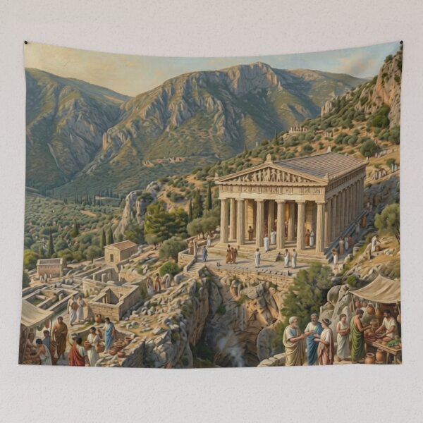 Artikelvorschau, Antiker Tempel in Delphi entworfen und verkauft von Kirrindy Designs.