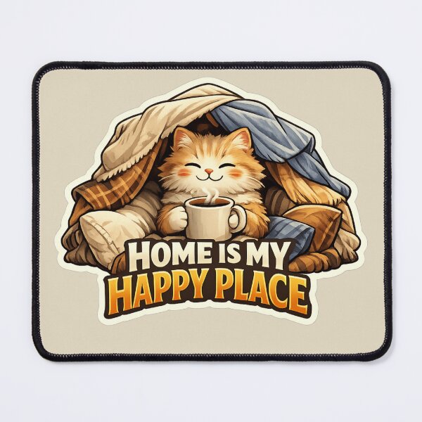 Item preview, Home Is My Happy Place Cat designed and sold by Cosmos Creative Studios.
