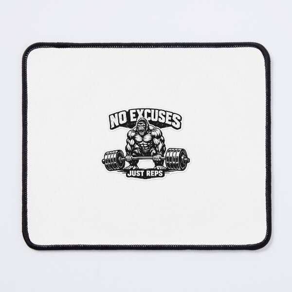 Item preview, No Excuses Just Reps Gorilla Gym Sticker | Vintage Fitness Motivation designed and sold by Vierdos.