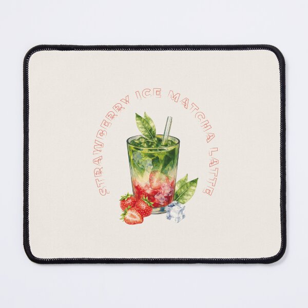 Item preview, Strawberry Iced Matcha Latte Cocktail Glass | Cute Red Green Drink Art designed and sold by unique art and design.