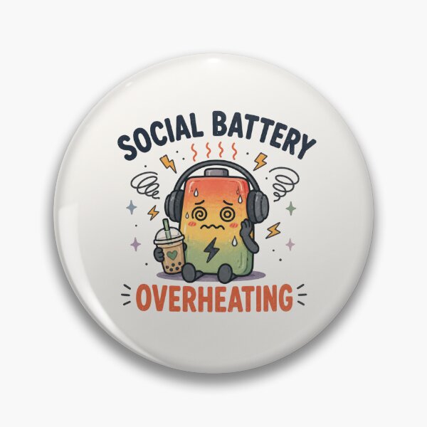 Item preview, Social Battery Overheating - Funny Neurodivergent Sensory Overload Design designed and sold by BlackSector77.