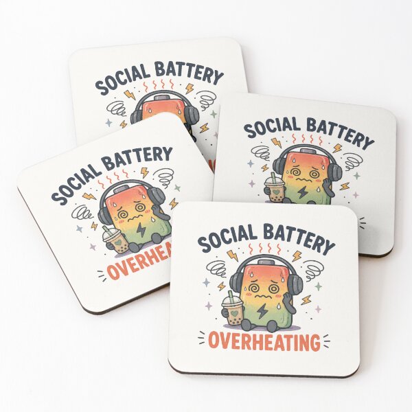Item preview, Social Battery Overheating - Funny Neurodivergent Sensory Overload Design designed and sold by BlackSector77.
