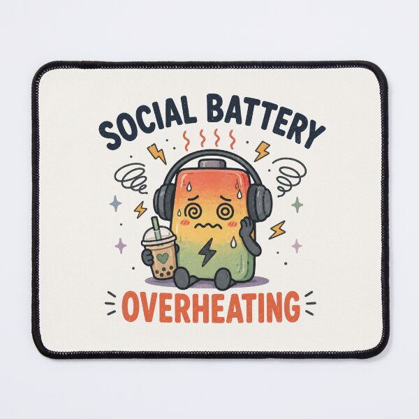 Item preview, Social Battery Overheating - Funny Neurodivergent Sensory Overload Design designed and sold by BlackSector77.