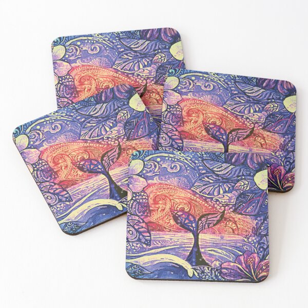 Item preview, Sunset Whale Fluke Hawaiian Abstract - Modern Coastal Art designed and sold by sunnthreads.