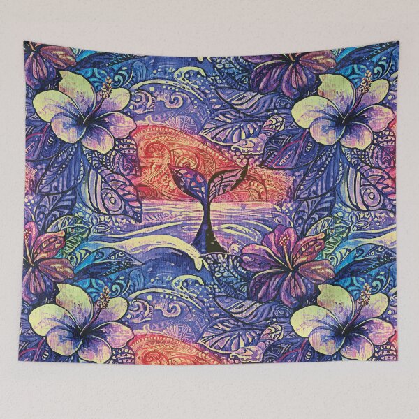 Item preview, Sunset Whale Fluke Hawaiian Abstract - Modern Coastal Art designed and sold by sunnthreads.