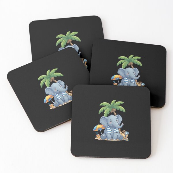 Item preview, Beach Elephant Summer Escape designed and sold by Timowo Studio | Fine Line Wildlife Art & Modern Nature Graphics.