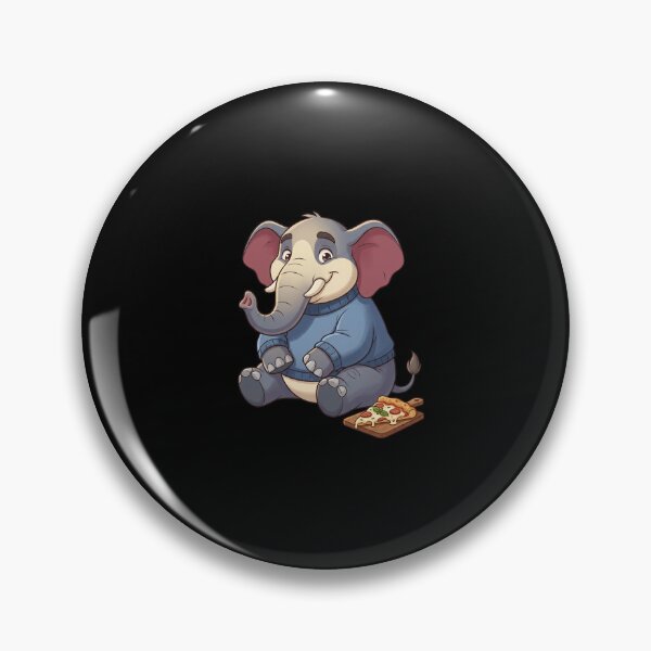 Item preview, Pizza Loving Elephant Illustration designed and sold by Timowo Studio | Fine Line Wildlife Art & Modern Nature Graphics.