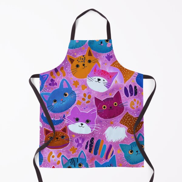 Item preview, Cute Colorful Kawaii Cats Pattern – Playful Cat Faces Pink Aesthetic Design designed and sold by IMuDesigner.