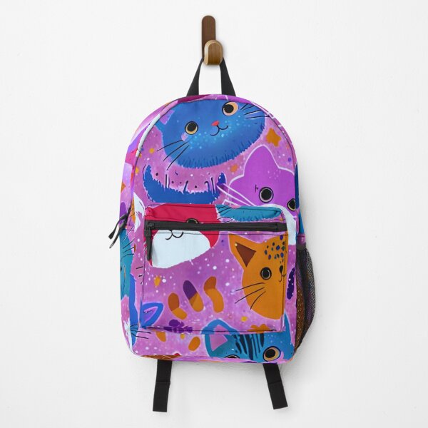 Item preview, Cute Colorful Kawaii Cats Pattern – Playful Cat Faces Pink Aesthetic Design designed and sold by IMuDesigner.