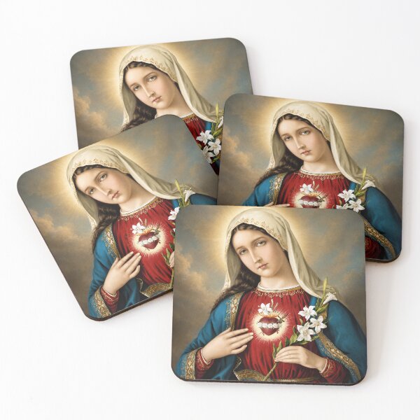 Item preview, Immaculate Heart of the Blessed Virgin Mary Catholic Wall Art | Sacred Christian Religious Digital Painting designed and sold by FaithCreatives.