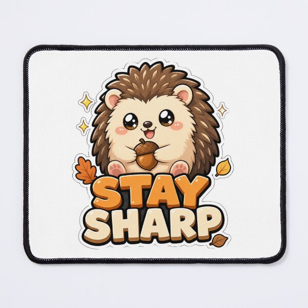 Item preview, Stay Sharp Hedgehog with Acorn Kawaii designed and sold by BoosterShop.