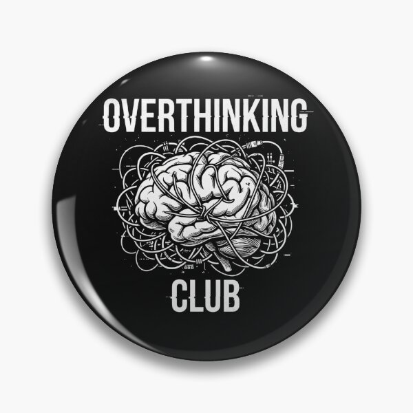 Item preview, Overthinking Club Funny Anxiety Brain Quote designed and sold by agaa-vibes-studio.